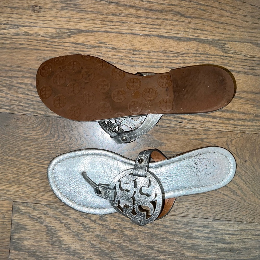 Tory Burch Miller Sandal silver size 9